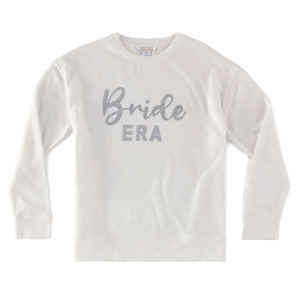 Shiraleah White and Silver Sequin Bride Era Sweatshirt